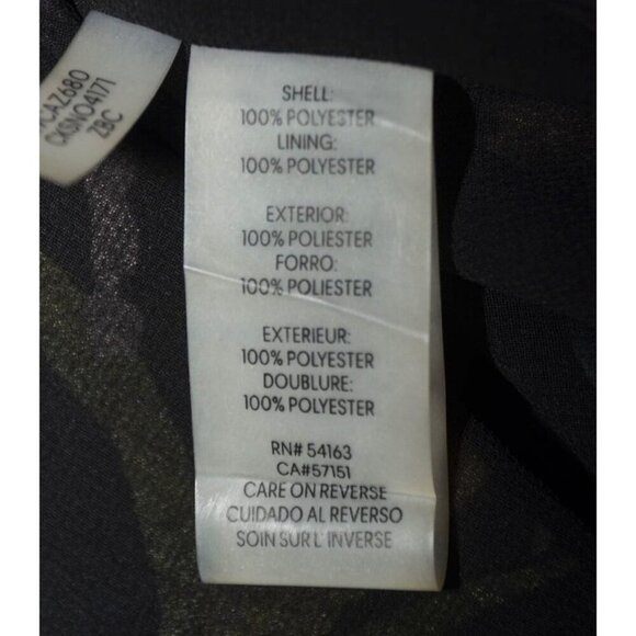 Calvin Klein Ladies Black Floral Blouse Top Size M Ruffled 3/4 Sleeves Career - Picture 13 of 14